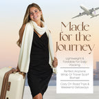 Velanio Cashmere Luxury Knitted Wrap Travel Shawl Scarf, Pashmina Stole, All-Season Scarf for Women Cashmere Wool Blend