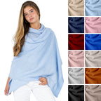 Velanio Cashmere Luxury Knitted Wrap Travel Shawl Scarf, Pashmina Stole, All-Season Scarf for Women Cashmere Wool Blend