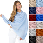 Velanio Cashmere Luxury Knitted Wrap Travel Shawl Scarf, Pashmina Stole, All-Season Scarf for Women Cashmere Wool Blend
