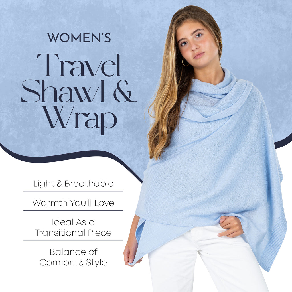 Velanio Cashmere Luxury Knitted Wrap Travel Shawl Scarf, Pashmina Stole, All-Season Scarf for Women Cashmere Wool Blend