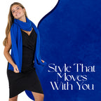 Velanio Cashmere Luxury Knitted Wrap Travel Shawl Scarf, Pashmina Stole, All-Season Scarf for Women Cashmere Wool Blend