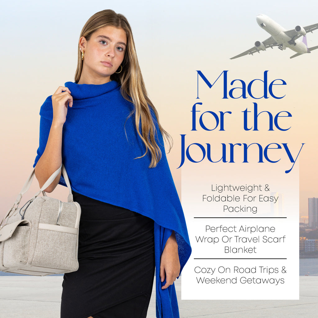 Velanio Cashmere Luxury Knitted Wrap Travel Shawl Scarf, Pashmina Stole, All-Season Scarf for Women Cashmere Wool Blend