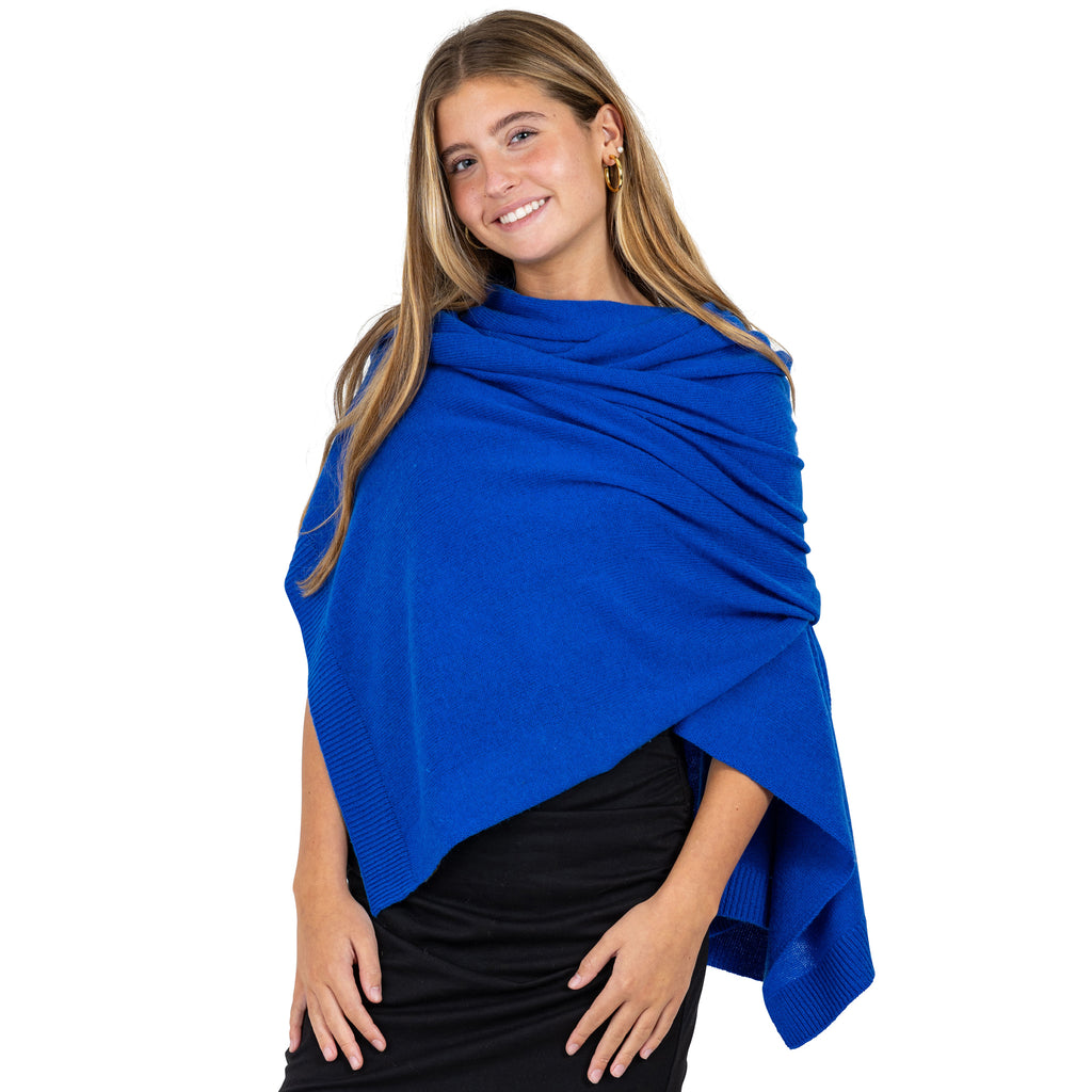 Velanio Cashmere Luxury Knitted Wrap Travel Shawl Scarf, Pashmina Stole, All-Season Scarf for Women Cashmere Wool Blend