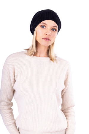 Cashmere Beanie – Fashionable Oversized Slouchy Beanie Hat for Women Made From 100% Cashmere