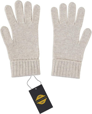 Cashmere Knitted Gloves With Ribbed Cuffed For Women