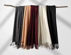 Cashmere Throw Blanket with Fringe | 60 x 54 Inch Super Soft Warm Blankets & Throws for Home, Travel