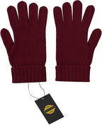 Cashmere Knitted Gloves With Ribbed Cuffed For Women