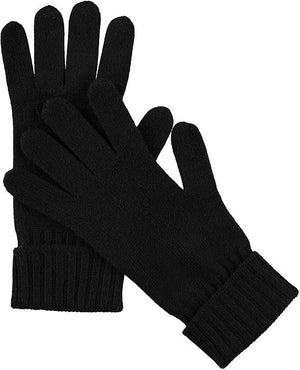 Cashmere Knitted Gloves With Ribbed Cuffed For Women