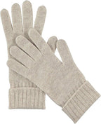 Cashmere Knitted Gloves With Ribbed Cuffed For Women
