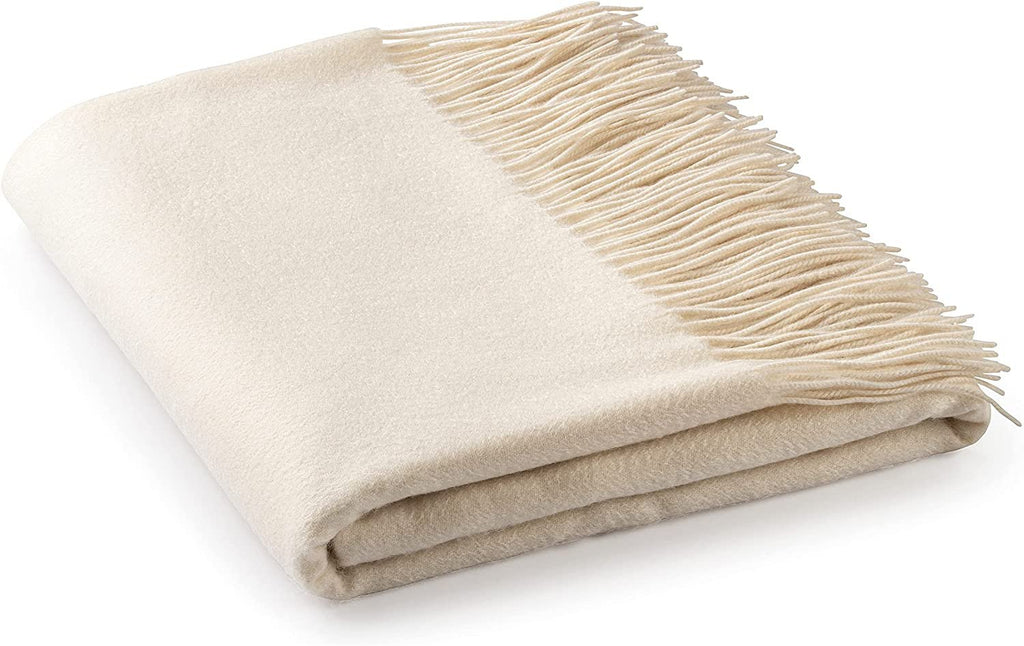 Cashmere Throw Blanket with Fringe | 60 x 54 Inch Super Soft Warm Blankets & Throws for Home, Travel