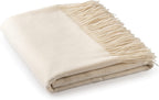Cashmere Throw Blanket with Fringe | 60 x 54 Inch Super Soft Warm Blankets & Throws for Home, Travel