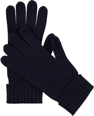 Cashmere Knitted Gloves With Ribbed Cuffed For Women