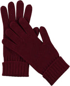 Cashmere Knitted Gloves With Ribbed Cuffed For Women