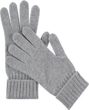 Cashmere Knitted Gloves With Ribbed Cuffed For Women