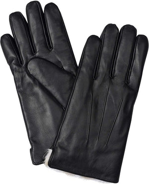 Authentic Sheepskin Leather Winter Gloves for Men (MESSERIO) with Rabbit Fur Lining + Gift Box